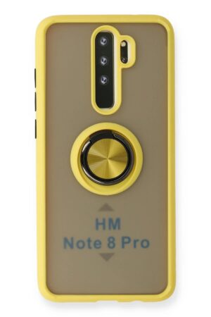 Xiaomi Redmi Note 8 Pro Kılıf Montreal Yüzüklü Silikon Kapak - Sarı-(5796)