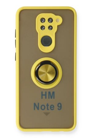 Xiaomi Redmi Note 9 Kılıf Montreal Yüzüklü Silikon Kapak - Sarı-(5796)