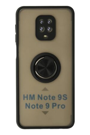 Xiaomi Redmi Note 9 Pro Kılıf Montreal Yüzüklü Silikon Kapak - Siyah-(5796)
