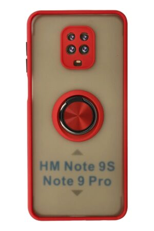 Xiaomi Redmi Note 9 Pro Kılıf Montreal Yüzüklü Silikon Kapak - Kırmızı-(5796)