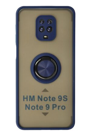 Xiaomi Redmi Note 9 Pro Kılıf Montreal Yüzüklü Silikon Kapak - Lacivert-(5796)