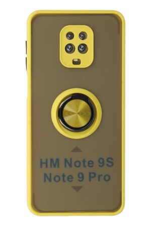 Xiaomi Redmi Note 9 Pro Kılıf Montreal Yüzüklü Silikon Kapak - Sarı-(5796)