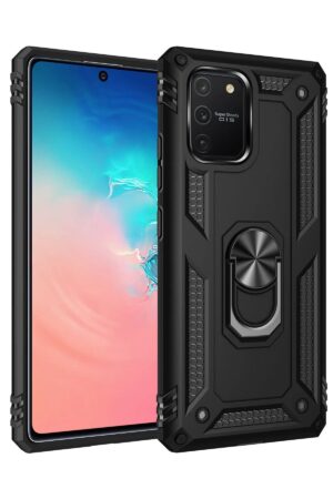 Samsung Galaxy A91 / S10 Lite Kılıf Sofya Yüzüklü Silikon Kapak - Siyah-(5796)