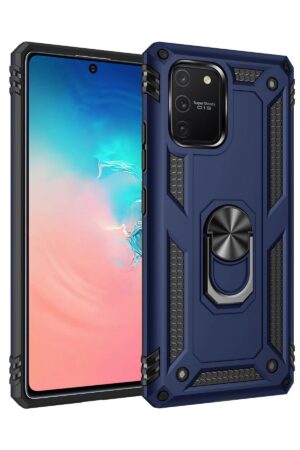 Samsung Galaxy A91 / S10 Lite Kılıf Sofya Yüzüklü Silikon Kapak - Lacivert-(5796)