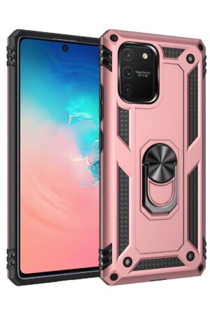 Samsung Galaxy A91 / S10 Lite Kılıf Sofya Yüzüklü Silikon Kapak - Rose-(5796)