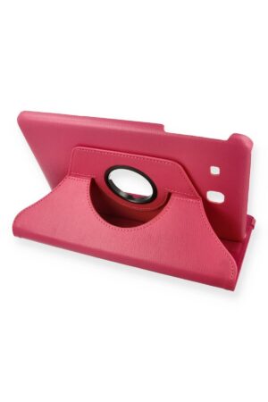 Samsung Galaxy T560 Tab E 9.7 Kılıf 360 Tablet Deri Kılıf - Pembe-(5796)