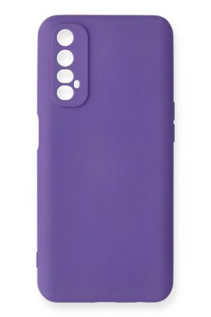Realme 7 Kılıf Nano içi Kadife Silikon - Mor-(5796)