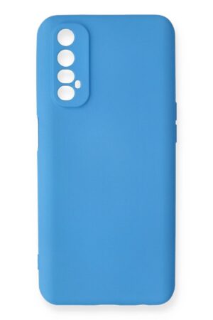 Realme 7 Kılıf Nano içi Kadife Silikon - Mavi-(5796)