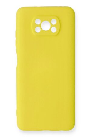 Xiaomi Pocophone X3 Kılıf Nano içi Kadife Silikon - Sarı-(5796)