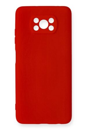 Xiaomi Pocophone X3 Kılıf Nano içi Kadife Silikon - Kırmızı-(5796)