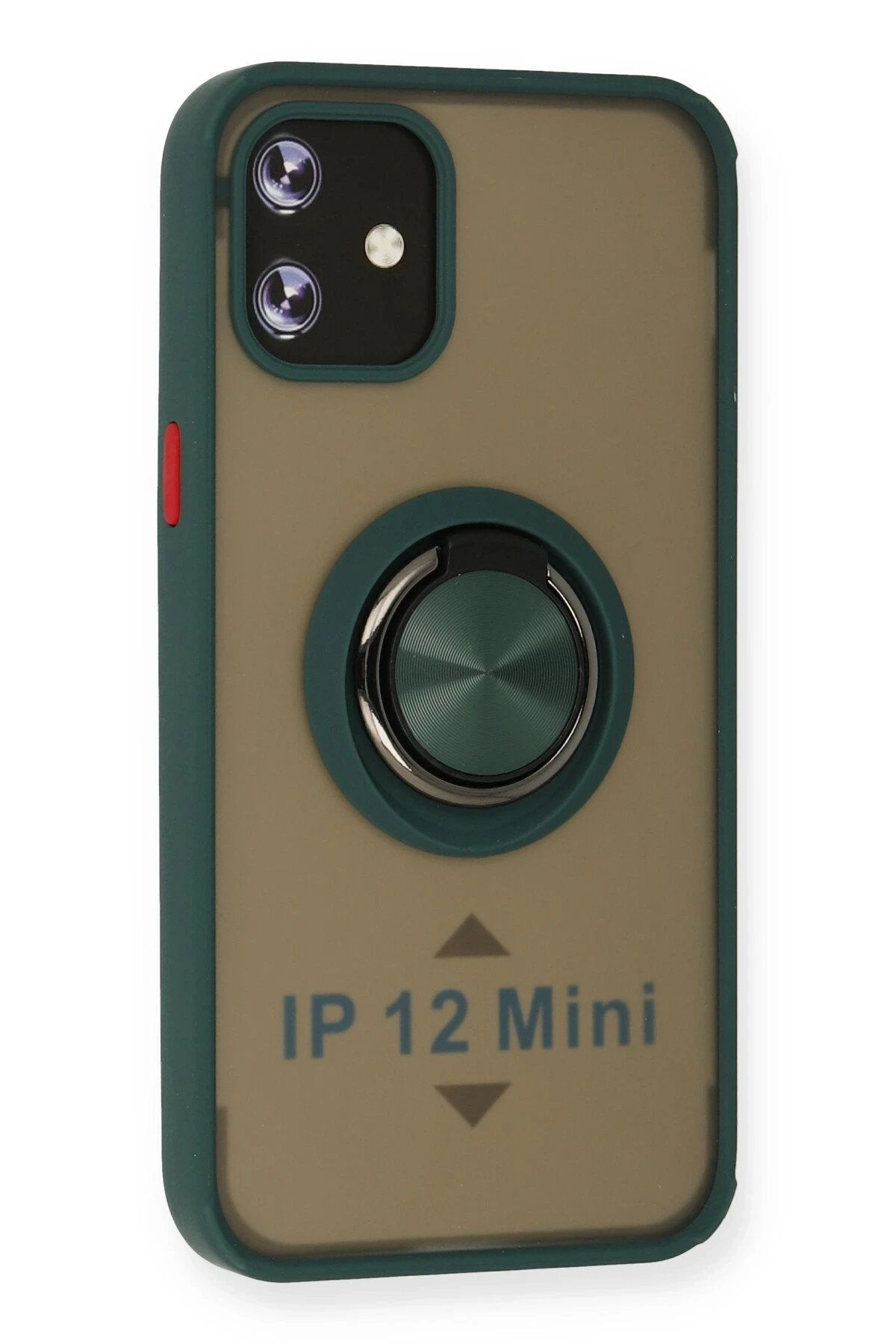 iPhone 12 Mini Kılıf Montreal Yüzüklü Silikon Kapak - Yeşil-(5796) - Görsel 2