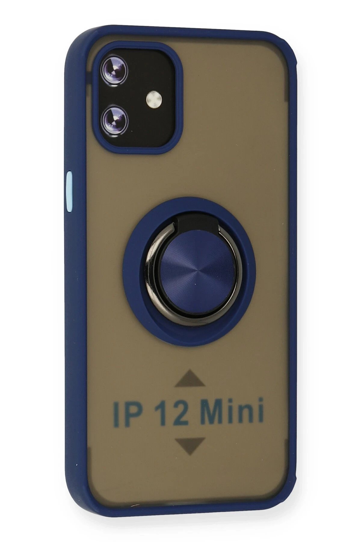 iPhone 12 Kılıf Montreal Yüzüklü Silikon Kapak - Lacivert-(5796) - Görsel 2