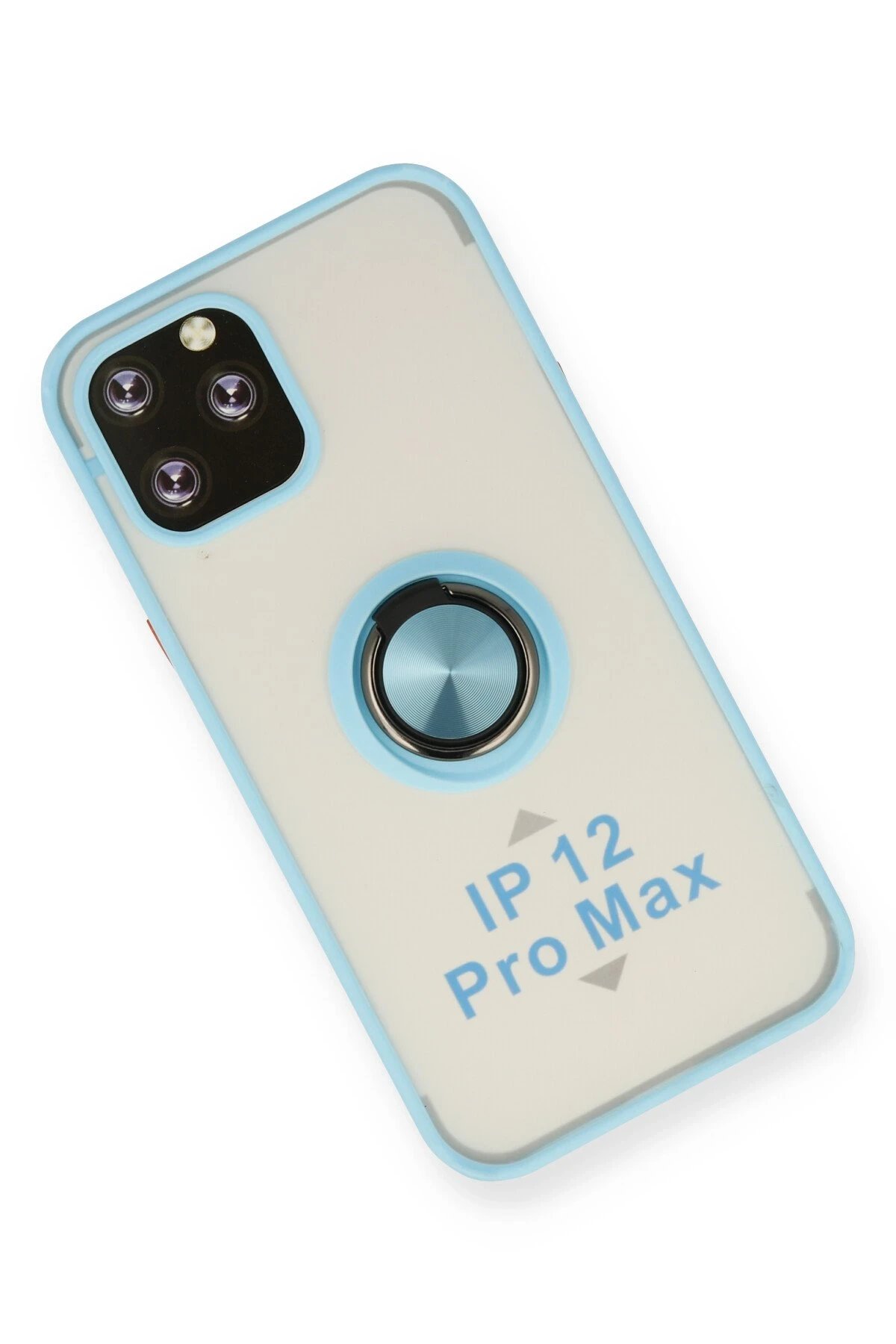 iPhone 12 Pro Kılıf Montreal Yüzüklü Silikon Kapak - Buz Mavi-(5796) - Görsel 3