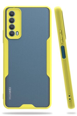 Huawei P Smart 2021 Kılıf Platin Silikon - Sarı-(5796)