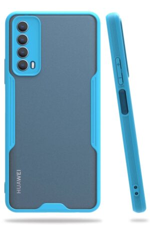 Huawei P Smart 2021 Kılıf Platin Silikon - Mavi-(5796)