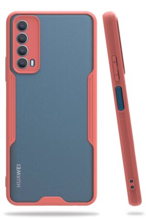 Huawei P Smart 2021 Kılıf Platin Silikon - Pembe-(5796)
