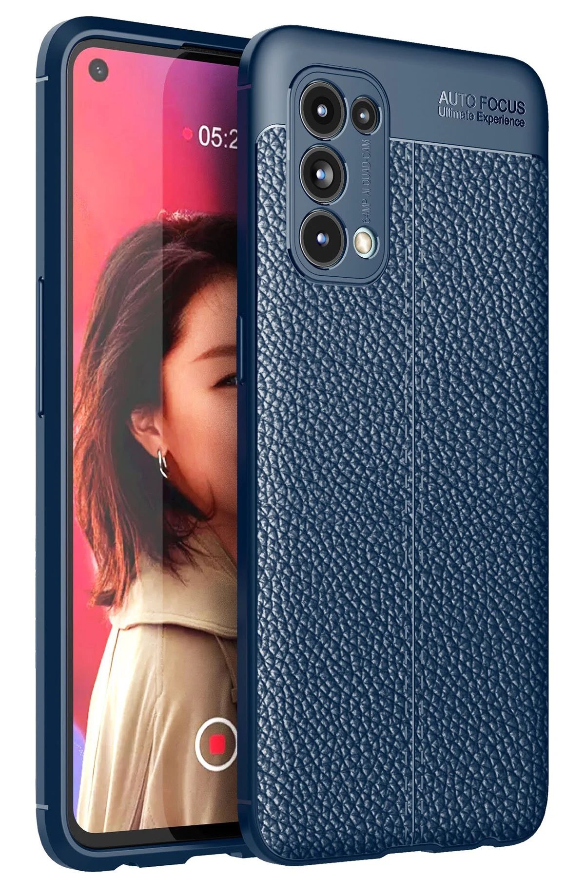 Oppo Reno 5 Kılıf Auto Focus Kapak - Lacivert-(5796)