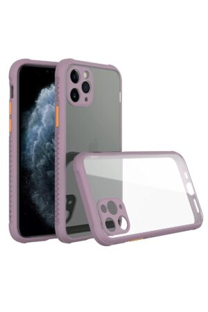 iPhone 11 Pro Kılıf Miami Şeffaf Silikon - Açık Mor-(5796)