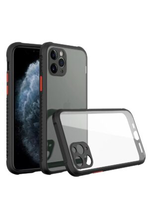 iPhone 11 Pro Max Kılıf Miami Şeffaf Silikon - Siyah-(5796)