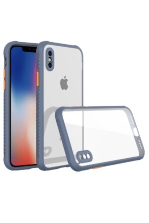 iPhone XS Max Kılıf Miami Şeffaf Silikon - Gri-(5796)