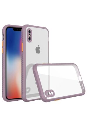 iPhone XS Max Kılıf Miami Şeffaf Silikon - Açık Mor-(5796)