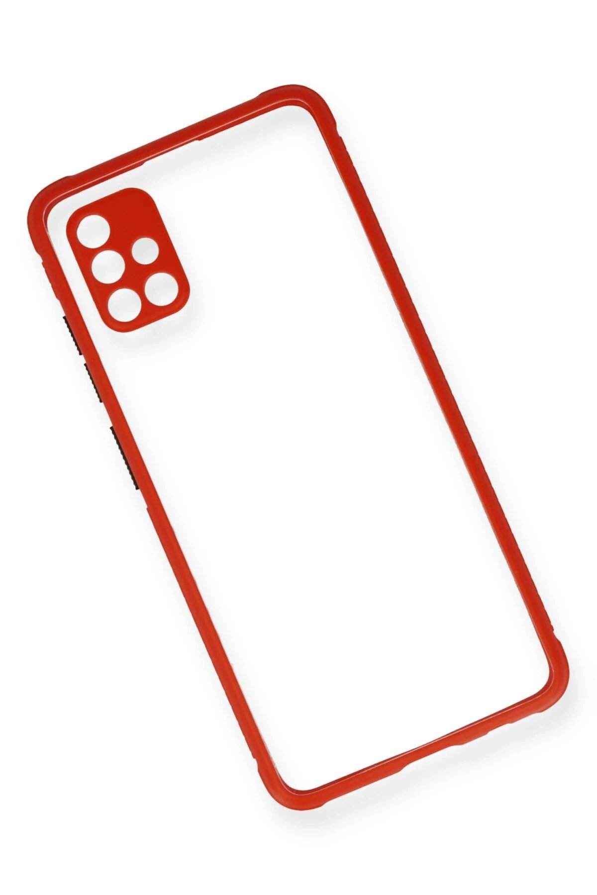 Samsung Galaxy A71 Kılıf Miami Şeffaf Silikon - Kırmızı-(5796) - Görsel 3