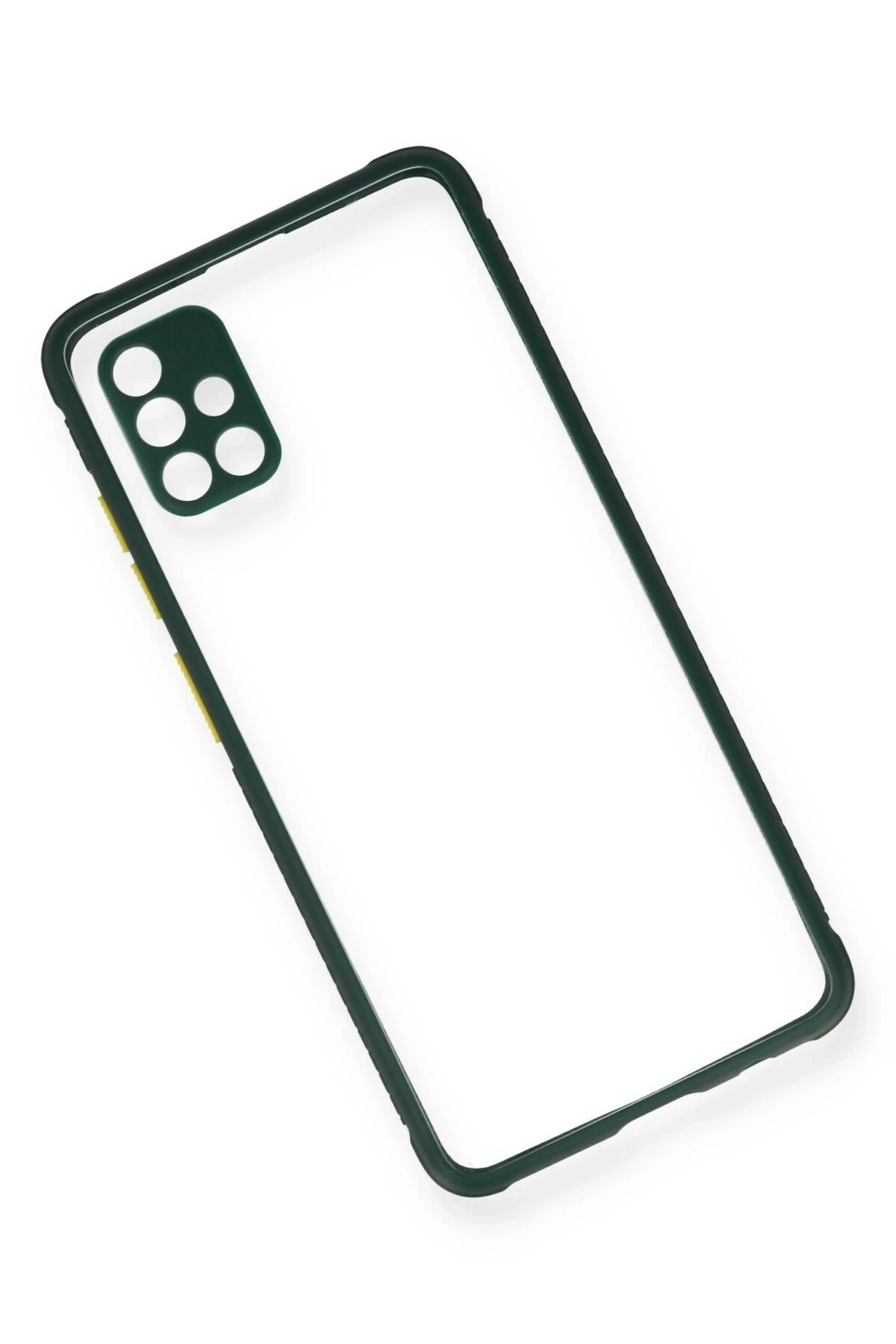 Samsung Galaxy A71 Kılıf Miami Şeffaf Silikon - Koyu Yeşil-(5796) - Görsel 3