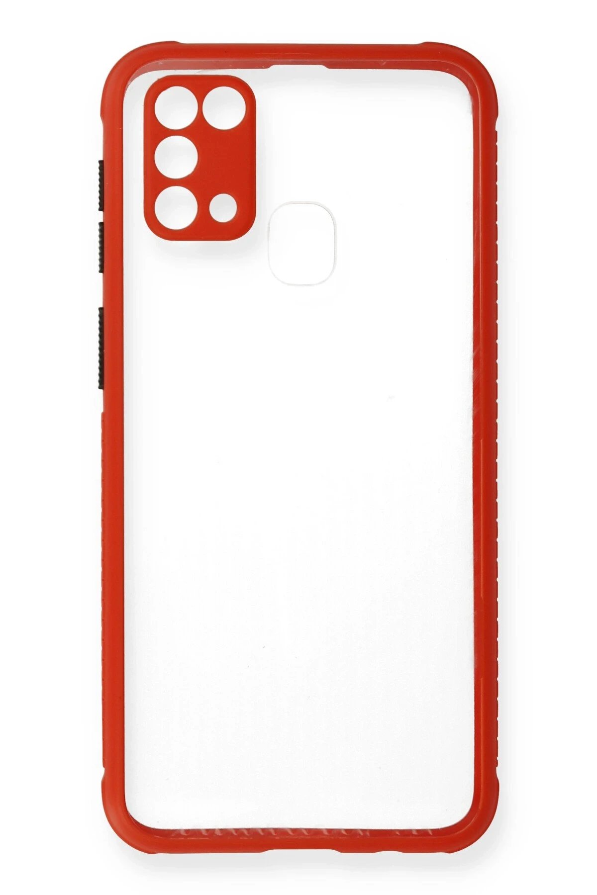 Samsung Galaxy M31 Kılıf Miami Şeffaf Silikon - Kırmızı-(5796) - Görsel 2