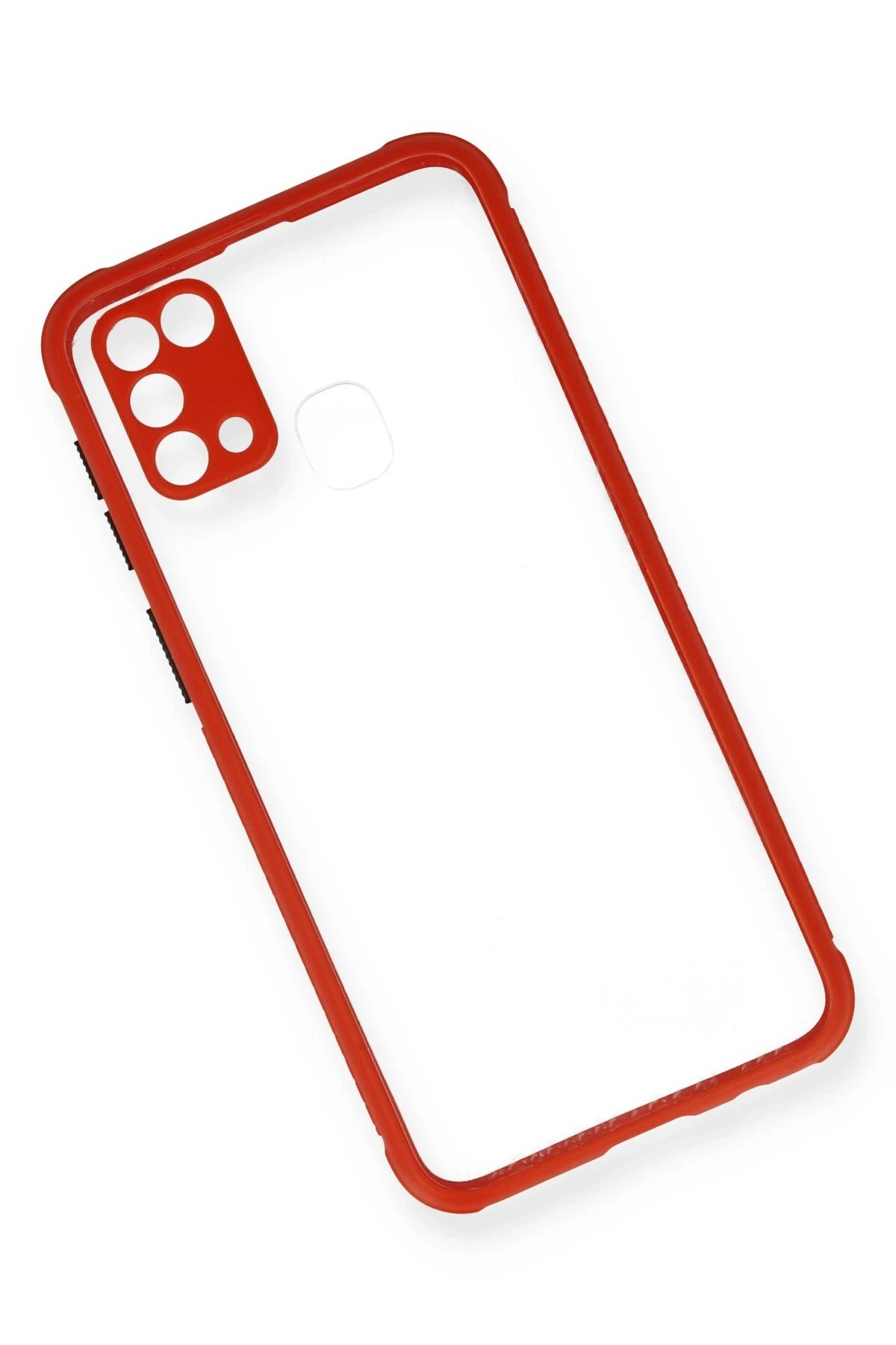 Samsung Galaxy M31 Kılıf Miami Şeffaf Silikon - Kırmızı-(5796) - Görsel 3