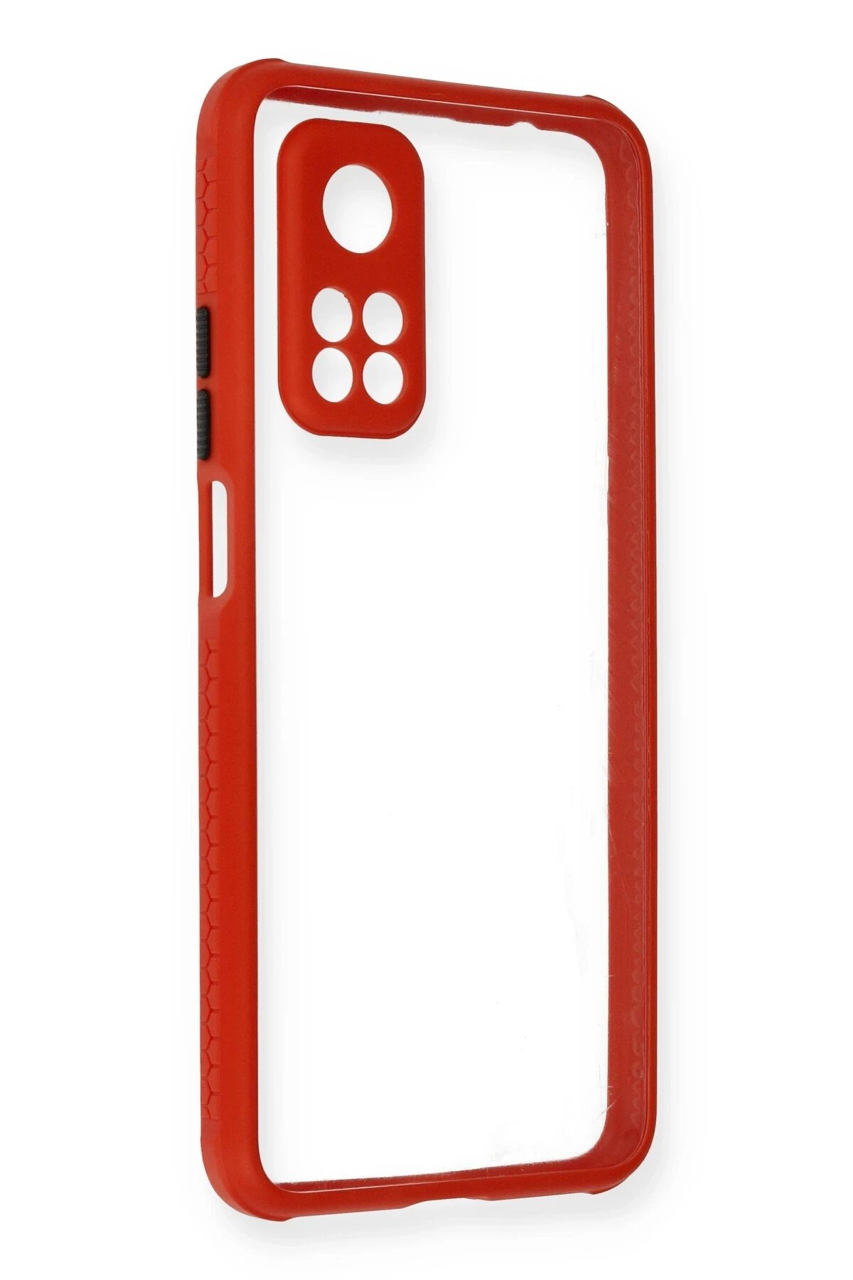 Xiaomi Mi 10T Pro Kılıf Miami Şeffaf Silikon - Kırmızı-(5796)