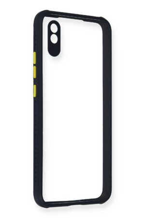 Xiaomi Redmi 9A Kılıf Miami Şeffaf Silikon - Lacivert-(5796)