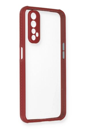 Realme 7 Kılıf Miami Şeffaf Silikon - Fuşya-(5796)