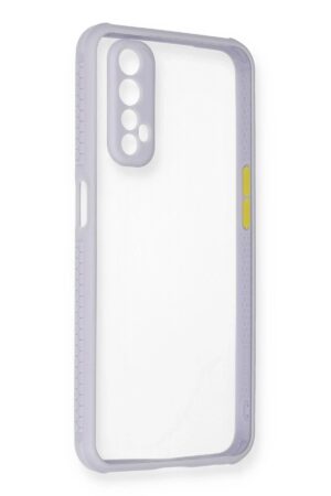 Realme 7 Kılıf Miami Şeffaf Silikon - Lila-(5796)