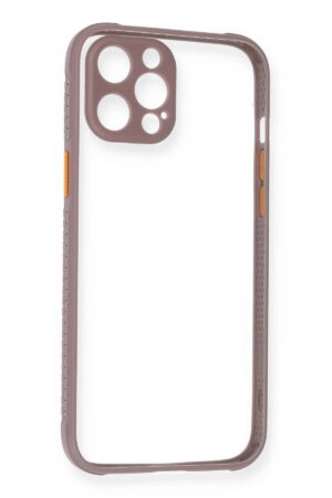 iPhone 12 Pro Kılıf Miami Şeffaf Silikon - Açık Mor-(5796)