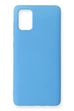Samsung Galaxy A71 Kılıf Nano içi Kadife Silikon - Mavi-(5796)