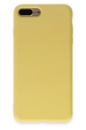 iPhone 7 Plus Kılıf Nano içi Kadife Silikon - Sarı-(5796)