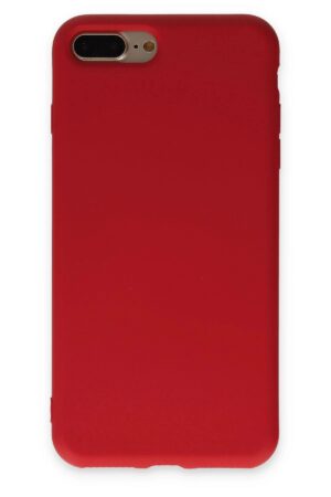 iPhone 7 Plus Kılıf Nano içi Kadife Silikon - Kırmızı-(5796)