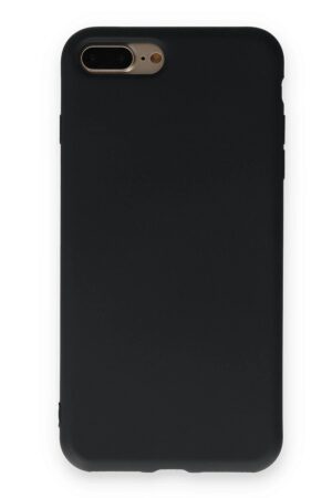 iPhone 7 Plus Kılıf Nano içi Kadife Silikon - Siyah-(5796)