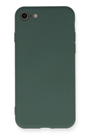 iPhone 7 Kılıf Nano içi Kadife Silikon - Koyu Yeşil-(5796)