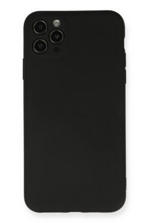 iPhone 11 Pro Max Kılıf Nano içi Kadife Silikon - Siyah-(5796)