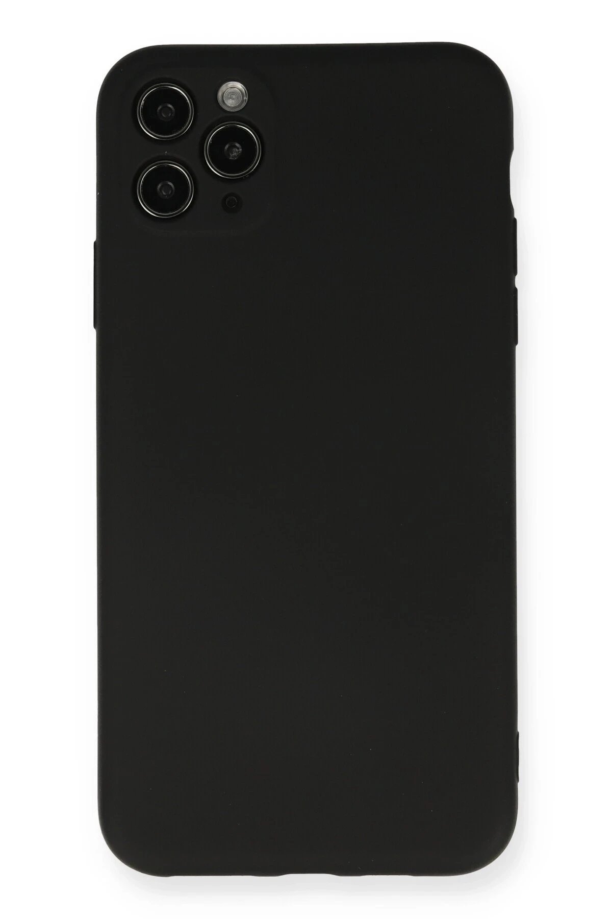 iPhone 11 Pro Max Kılıf Nano içi Kadife Silikon - Siyah-(5796)