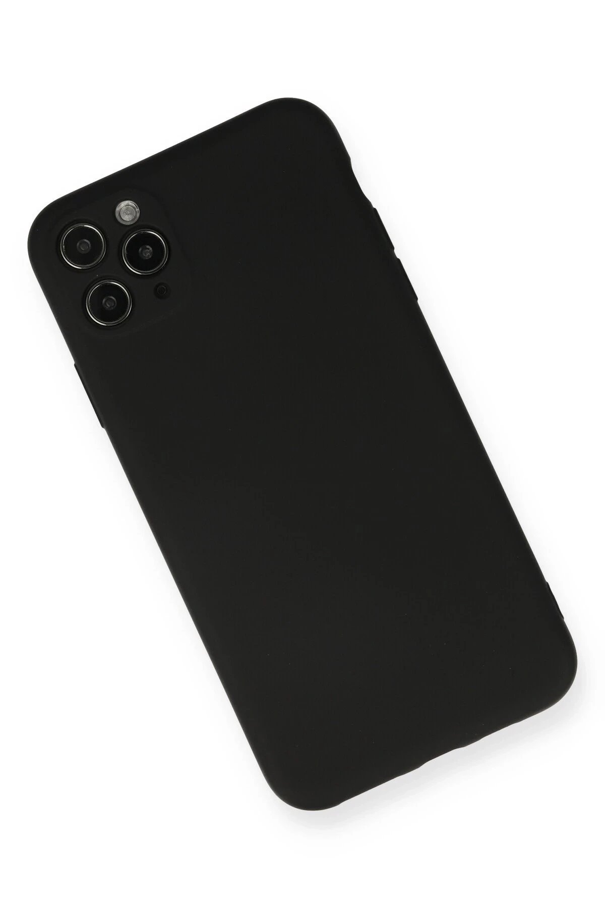 iPhone 11 Pro Max Kılıf Nano içi Kadife Silikon - Siyah-(5796) - Görsel 2