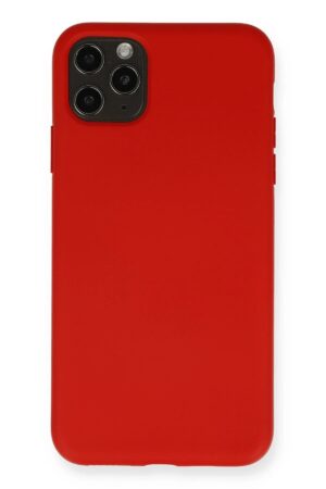 iPhone 11 Pro Max Kılıf Nano içi Kadife Silikon - Kırmızı-(5796)