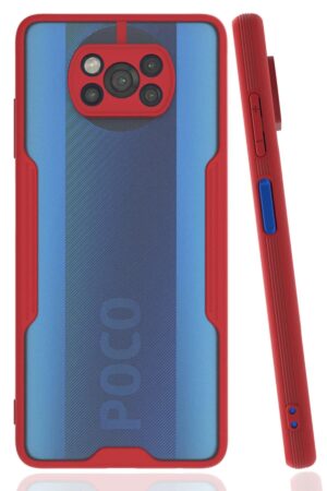 Xiaomi Pocophone X3 Kılıf Platin Silikon - Kırmızı-(5796)