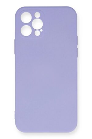iPhone 12 Pro Max Kılıf Nano içi Kadife Silikon - Lila-(5796)