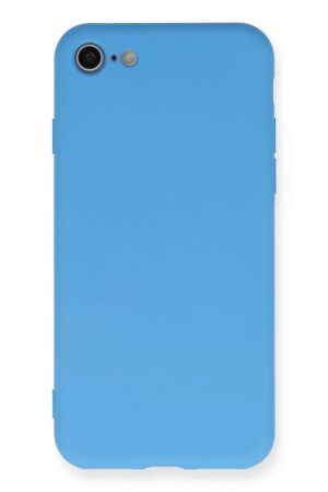 iPhone 7 Kılıf Nano içi Kadife Silikon - Mavi-(5796)
