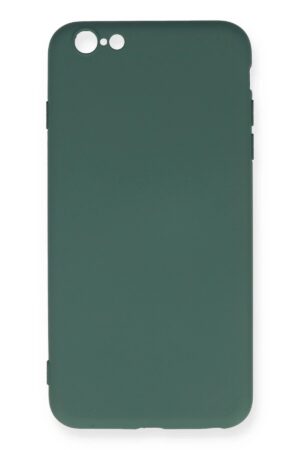 iPhone 6 Plus Kılıf Nano içi Kadife Silikon - Koyu Yeşil-(5796)