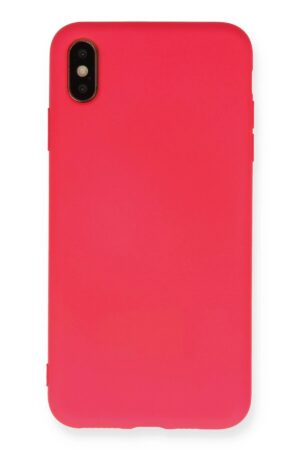 iPhone XS Max Kılıf Nano içi Kadife Silikon - Koyu Pembe-(5796)
