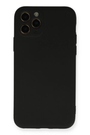 iPhone 11 Pro Kılıf Nano içi Kadife Silikon - Siyah-(5796)