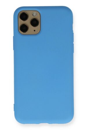 iPhone 11 Pro Kılıf Nano içi Kadife Silikon - Mavi-(5796)